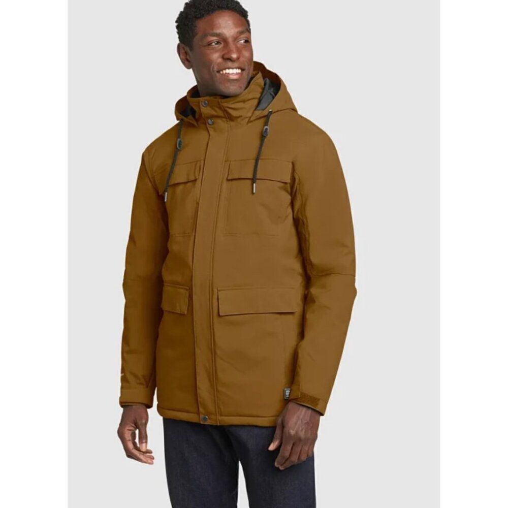 Eddie Bauer Men Burgundy Wool-Lined Mountain Parka Size L